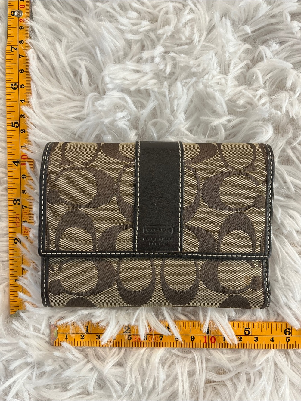 Coach signature trifold wallet